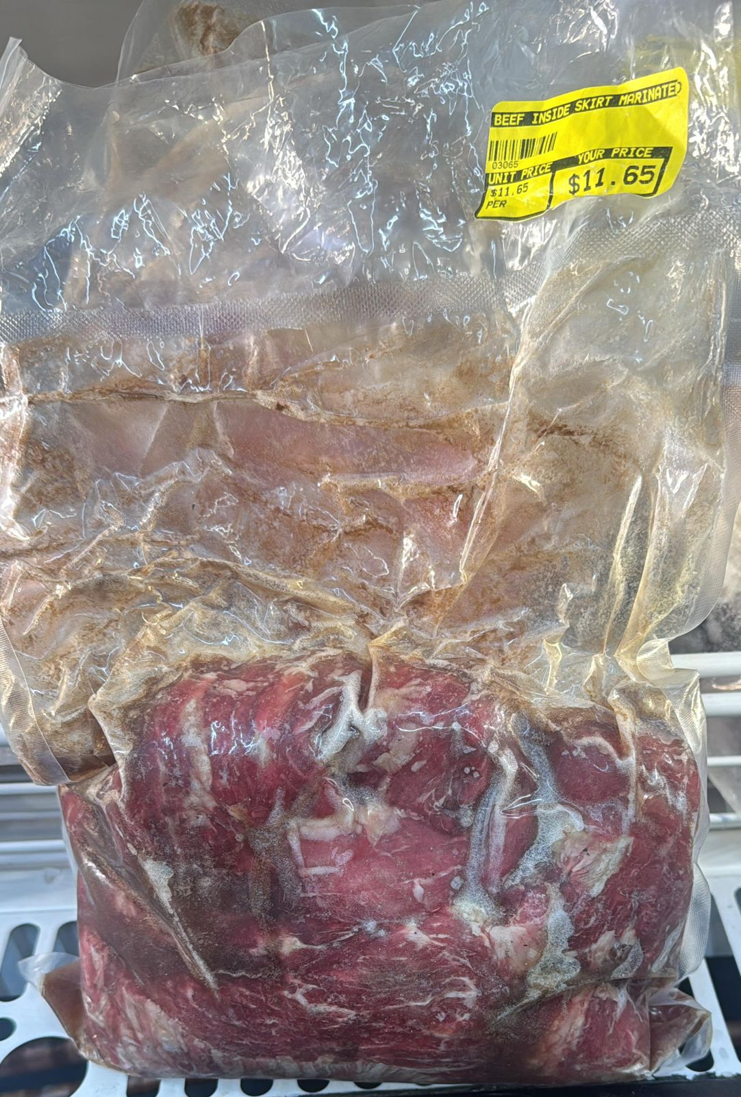 Beef Inside Skirt Marinated se modifica la factura dependiendo el peso